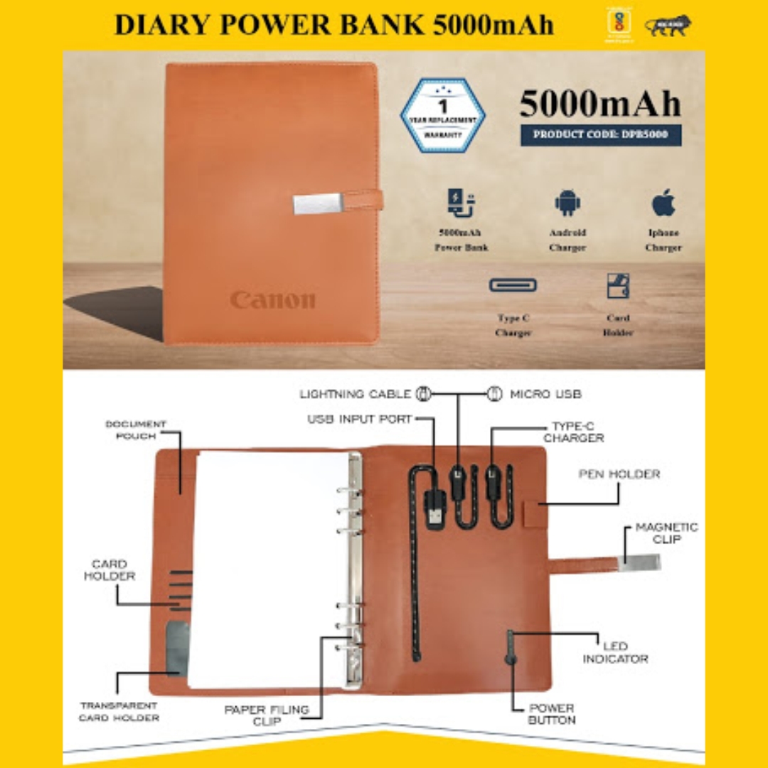 Diary Power Bank 5000mAH