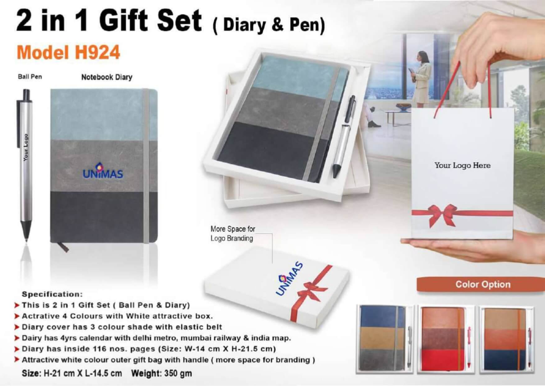 Diary and Pen 2 in 1 Gift Set 924