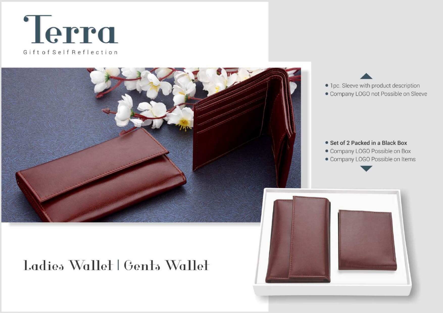 Ladies Wallet and Gents Wallet Set 2 in 1 Terra